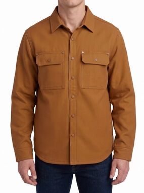 John Deere Men's Heavyweight Canvas Plaid Fleece Lined Warm Durable Shirt Jacket